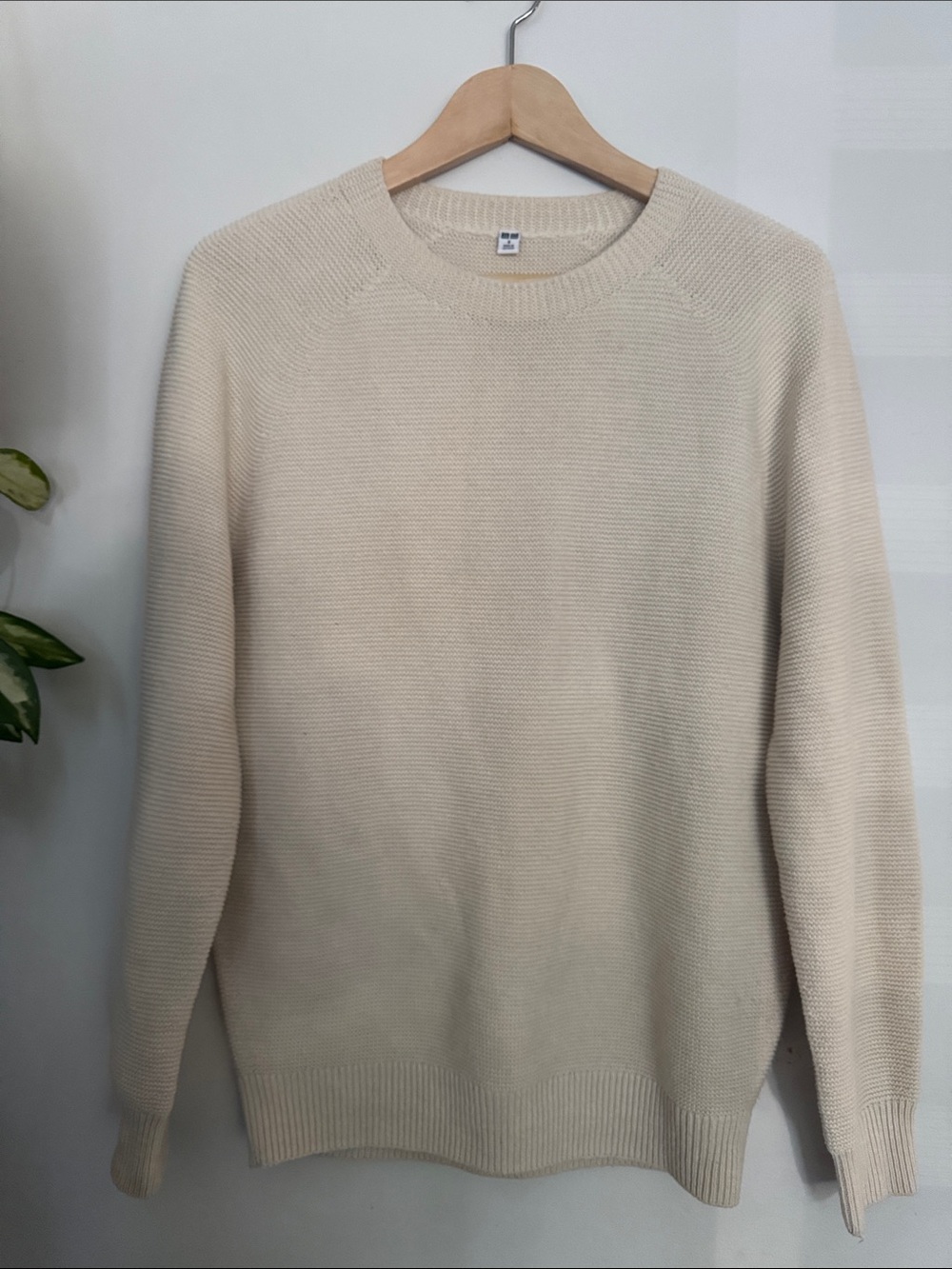 Uniqlo Men's Crewneck Sweater in Cream